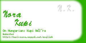 nora kupi business card